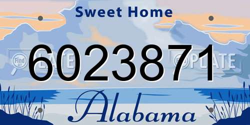 6023871 Alabama License Plate