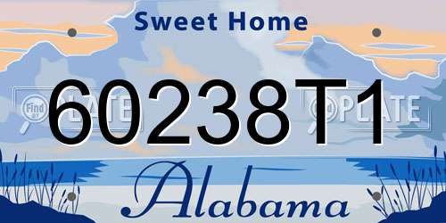 60238T1 Alabama License Plate