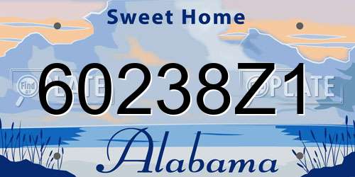 60238Z1 Alabama License Plate