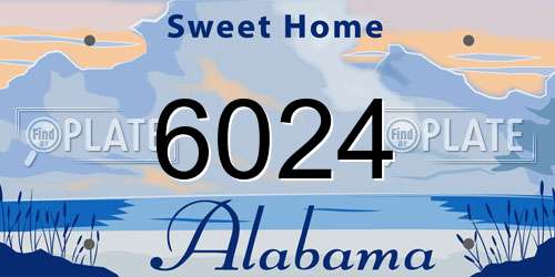 6024 Alabama License Plate