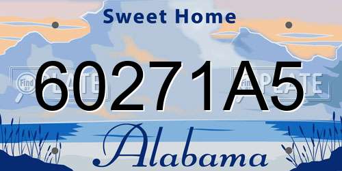 60271A5 Alabama License Plate