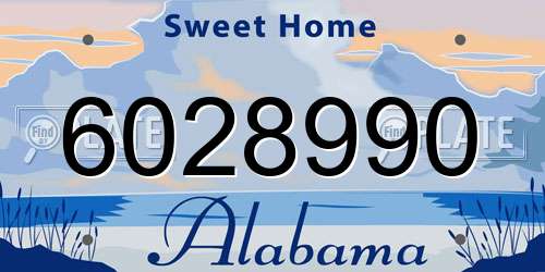 6028990 Alabama License Plate