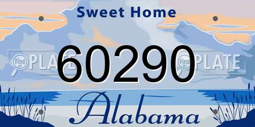 60290 Alabama License Plate