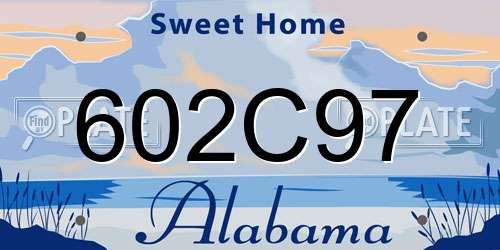 602C97 Alabama License Plate