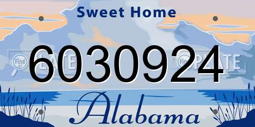 6030924 Alabama License Plate