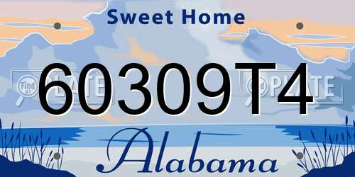 60309T4 Alabama License Plate