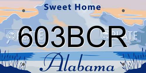 603BCR Alabama License Plate