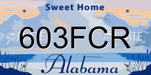 603FCR Alabama License Plate