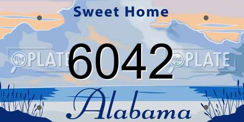 6042 Alabama License Plate