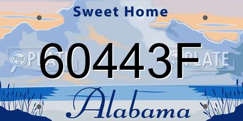 60443F Alabama License Plate