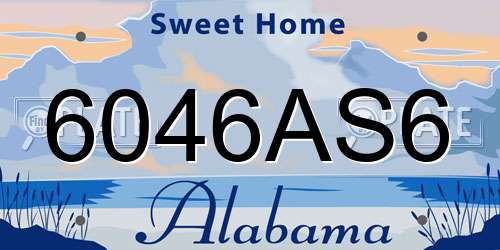 6046AS6 Alabama License Plate