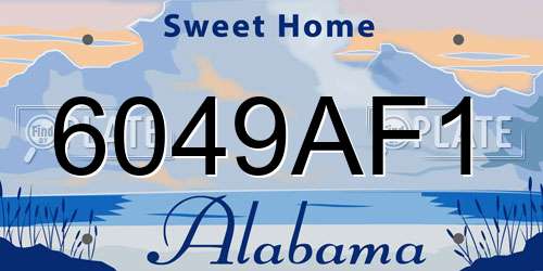 6049AF1 Alabama License Plate