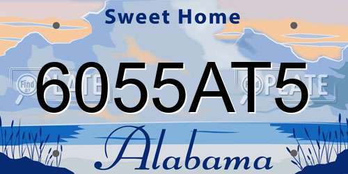 6055AT5 Alabama License Plate