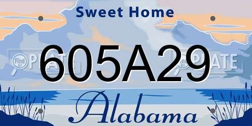 605A29 Alabama License Plate