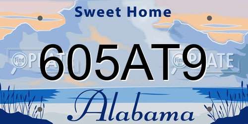 605AT9 Alabama License Plate