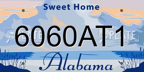 6060AT1 Alabama License Plate