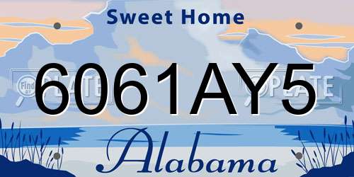 6061AY5 Alabama License Plate