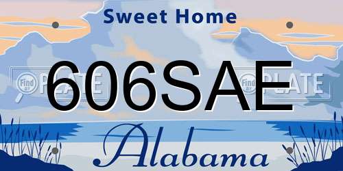 606SAE Alabama License Plate