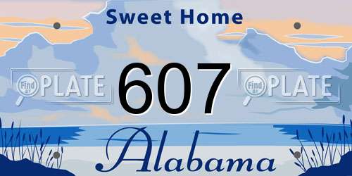 607 Alabama License Plate