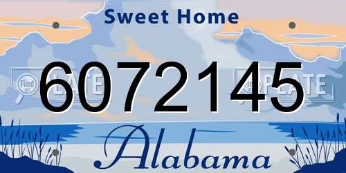6072145 Alabama License Plate