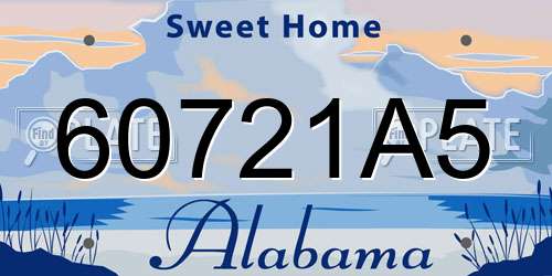 60721A5 Alabama License Plate