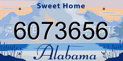 6073656 Alabama License Plate