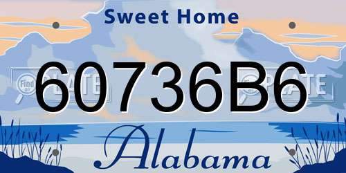 60736B6 Alabama License Plate