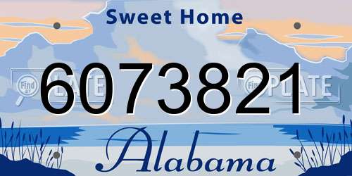 6073821 Alabama License Plate