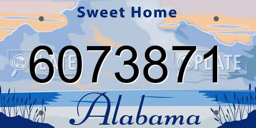 6073871 Alabama License Plate