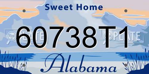 60738T1 Alabama License Plate