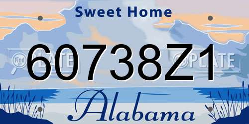 60738Z1 Alabama License Plate