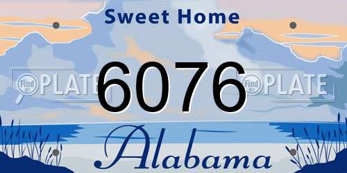 6076 Alabama License Plate
