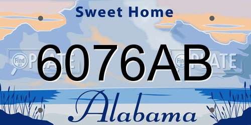6076AB Alabama License Plate