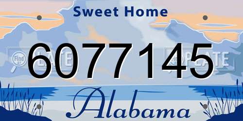 6077145 Alabama License Plate