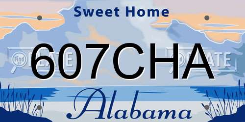 607CHA Alabama License Plate