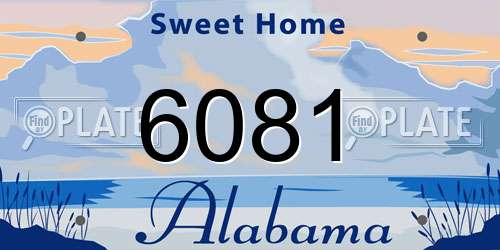 6081 Alabama License Plate
