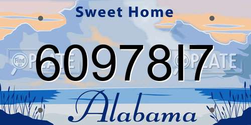 60978I7 Alabama License Plate