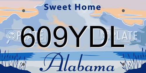 609YDL Alabama License Plate