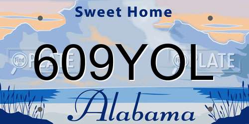 609YOL Alabama License Plate