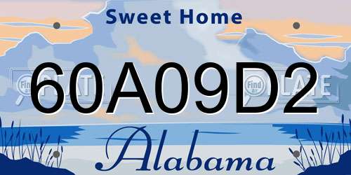 60A09D2 Alabama License Plate