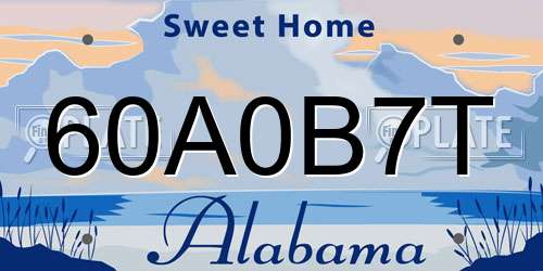 60A0B7T Alabama License Plate