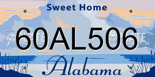 60AL506 Alabama License Plate