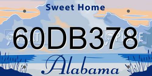 60DB378 Alabama License Plate