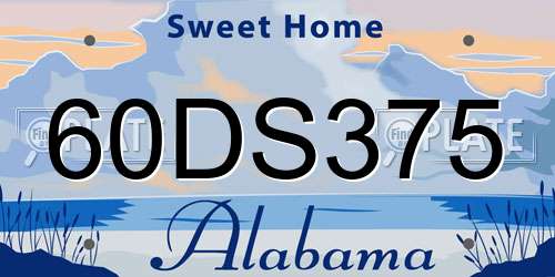 60DS375 Alabama License Plate