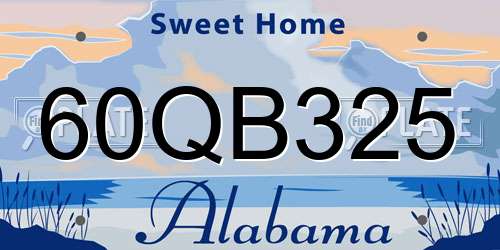 60QB325 Alabama License Plate