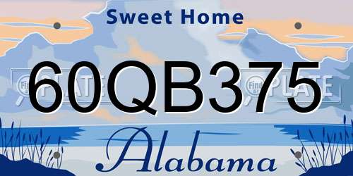 60QB375 Alabama License Plate