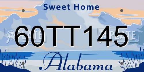 60TT145 Alabama License Plate