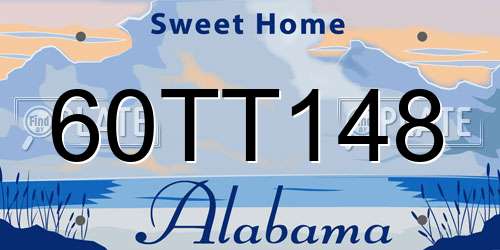 60TT148 Alabama License Plate