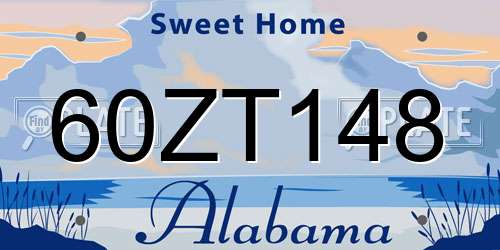 60ZT148 Alabama License Plate