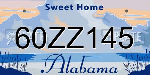 60ZZ145 Alabama License Plate